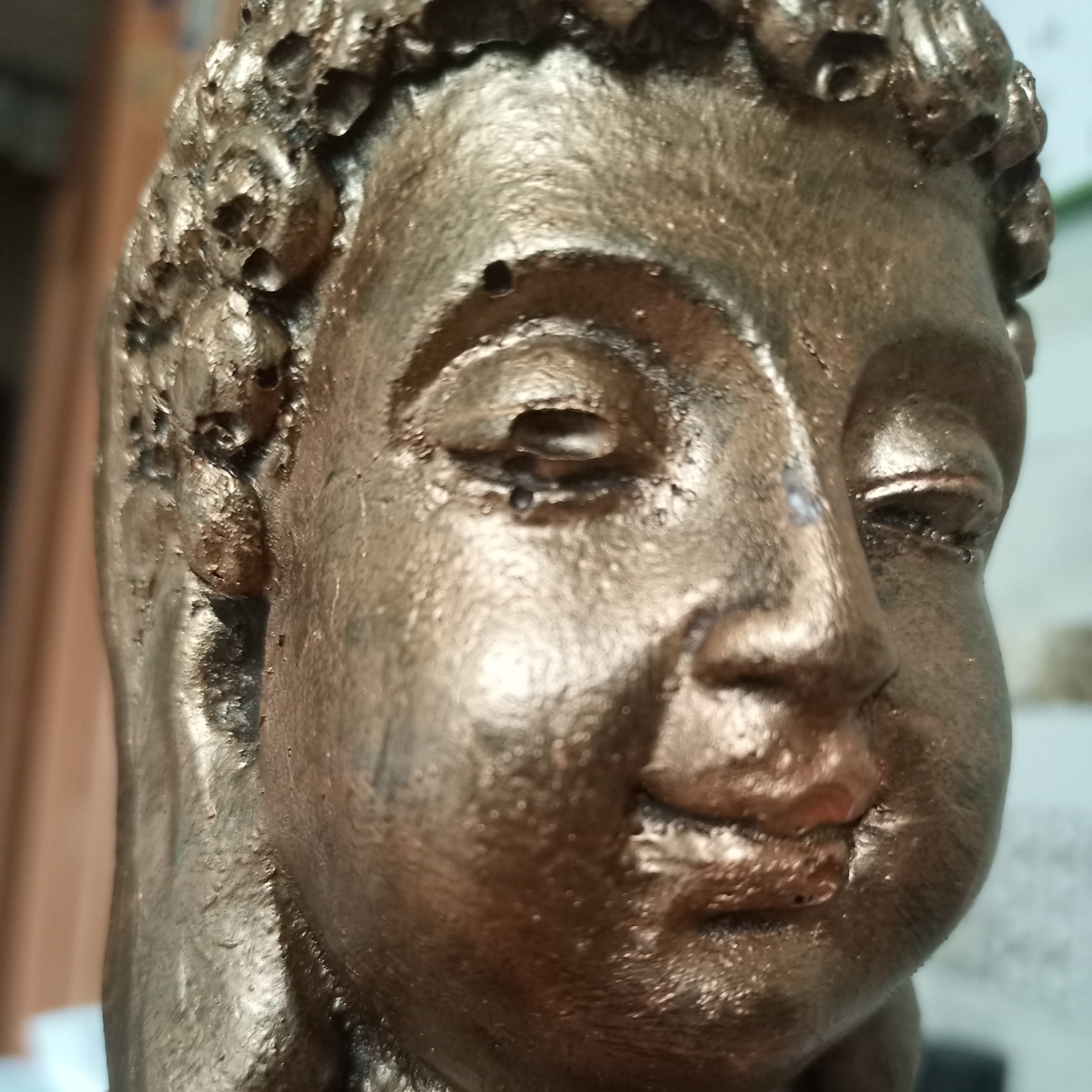 Фотография покупателя товара Фигура "Будда молится" бронза, 33х23х18см - Фото 1