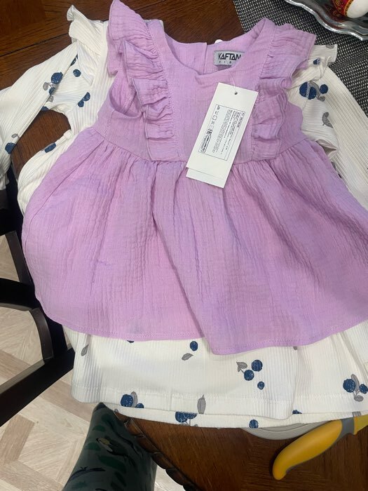 Фотография покупателя товара Платье детское с рюшей KAFTAN "Муслин", р 26 (80-86см), розовый