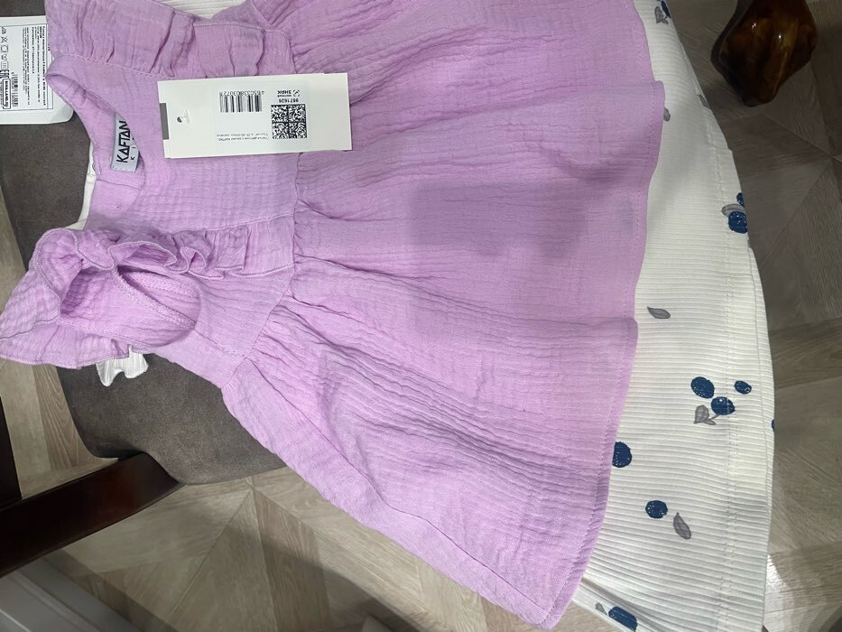 Фотография покупателя товара Платье детское с рюшей KAFTAN "Муслин", р 26 (80-86см), розовый - Фото 1
