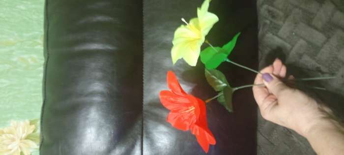 Фотография покупателя товара Цветы искусственные "Гиппеаструм" d-12 см h-23 см,  белый - Фото 3