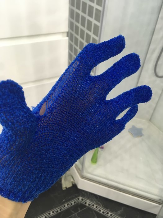 Фотография покупателя товара Мочалка-перчатка массажная Доляна, 14×18 см, однотонная, цвет МИКС - Фото 15