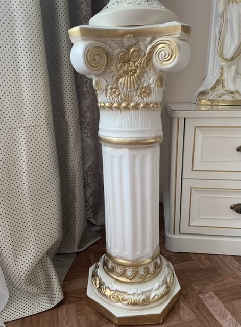 Фотография покупателя товара Колонна "Акрополь", бело-золотистая, гипс, 75 см
