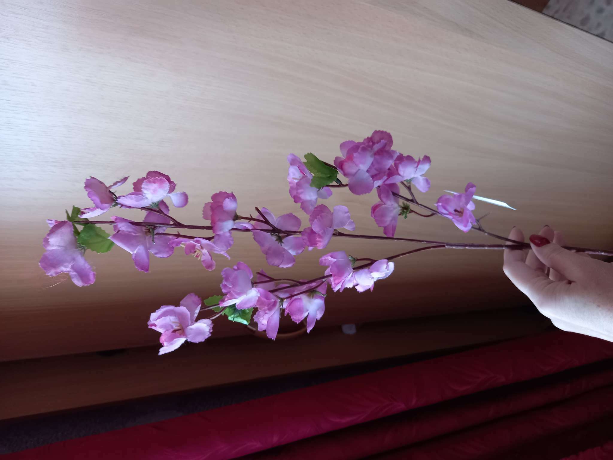 Фотография покупателя товара Цветы искусственные "Ветка яблони" 4,5х58 см, розовый - Фото 9