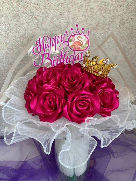 Фотография покупателя товара Топпер «С днём рождения», единорог, цвет розовый - Фото 1