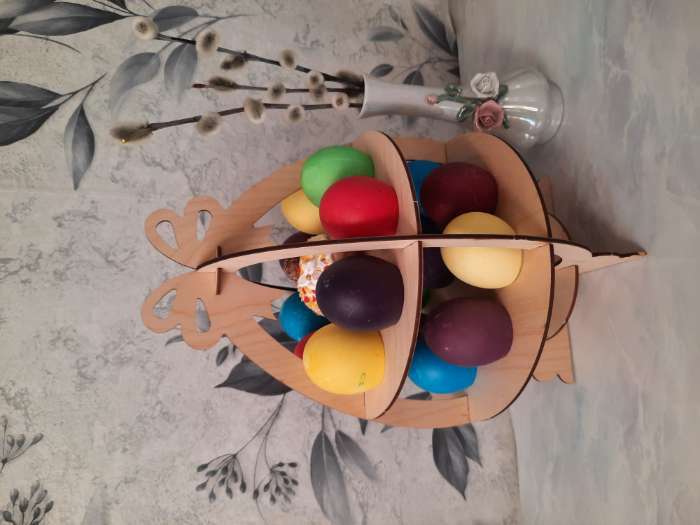 Фотография покупателя товара Подставка для яиц Доляна «Пасхальное Яйцо», 16 ячеек, 2 яруса, 30×21 см, дерево - Фото 3