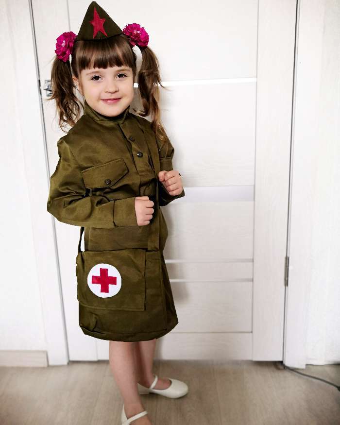 Фотография покупателя товара Костюм военного "Санитарка" для девочки, 3-5 лет рост 104-116 см - Фото 3