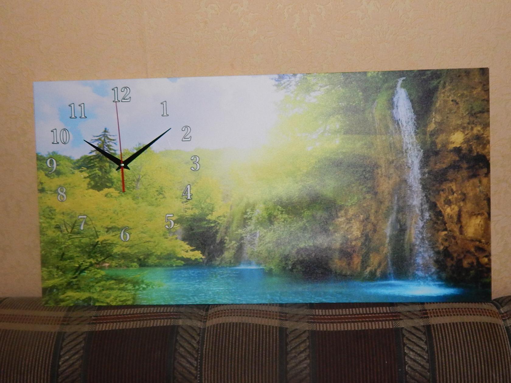 Фотография покупателя товара Часы-картина настенные, интерьерные "Лесной водопад", бесшумные, 40 х 76 см