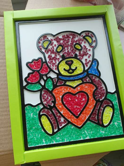 Фотография покупателя товара Картина кристаллами «Медвежонок с сердечком» - Фото 1