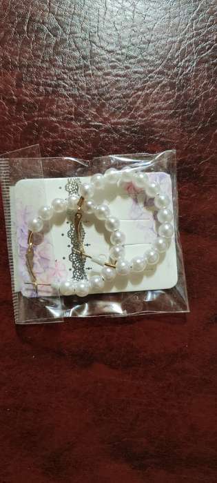 Фотография покупателя товара Серьги кольца с жемчугом QF «Нежность жемчуга», d=3.5 см, белые в золоте - Фото 1