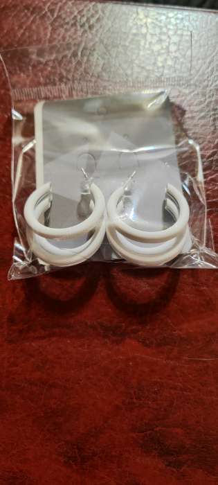 Фотография покупателя товара Серьги кольца тройные QF «Боттега», d=3.5, чёрные - Фото 2