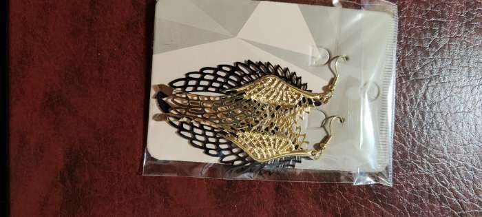 Фотография покупателя товара Серьги висячие «Крылья ангела», цвет МИКС, 9 см - Фото 1