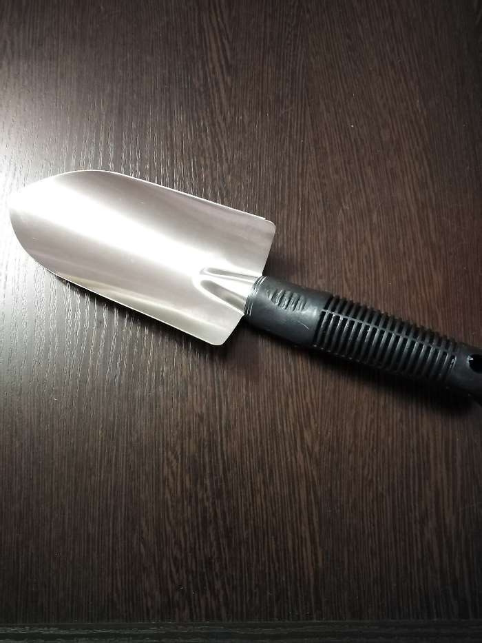 Фотография покупателя товара Совок посадочный, длина 32 см, нержавеющая сталь, пластиковая ручка - Фото 1