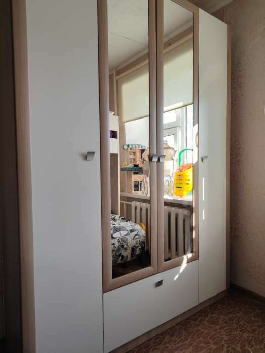 Фотография покупателя товара Шкаф четырёхдверный «Глэдис», 1600×500×2200 мм, цвет ясень шимо светлый/белый - Фото 1