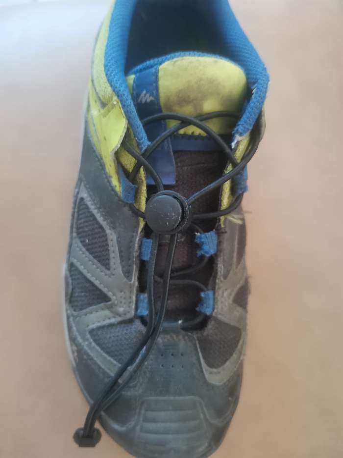 Фотография покупателя товара Шнурки для обуви, пара, круглые, с фиксатором, эластичные, d = 3 мм, 100 см, цвет чёрный