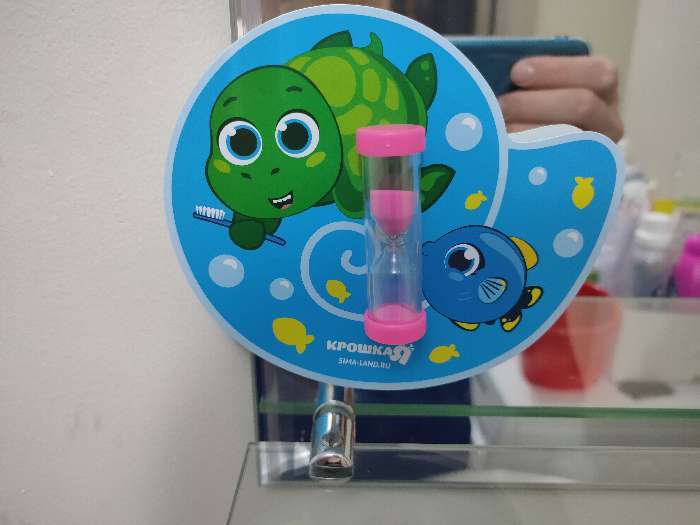 Фотография покупателя товара Песочные часы детские для чистки зубов на присоске «Черепашка», 3 минуты