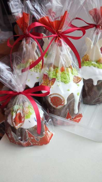 Фотография покупателя товара Упаковка под кулич, донная складка, 17×28.4 см, 25 мкм - Фото 1