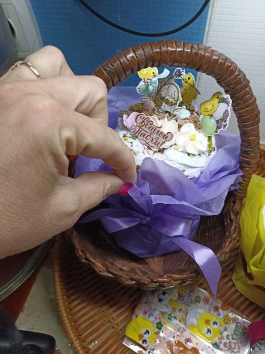 Фотография покупателя товара Набор для украшения кулича «Цыплята» на пасху, 12 х 16 х 1 см. - Фото 4