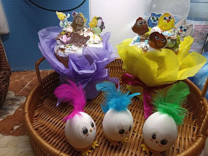 Фотография покупателя товара Набор для украшения кулича «Цыплята» на пасху, 12 х 16 х 1 см. - Фото 3