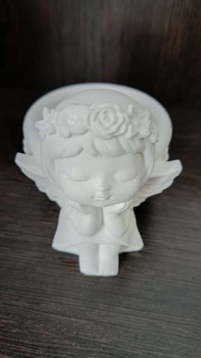 Фотография покупателя товара Подсвечник на 1 свечу «Ангел с корзинкой», гипс, 9×6.5×7 см - Фото 7