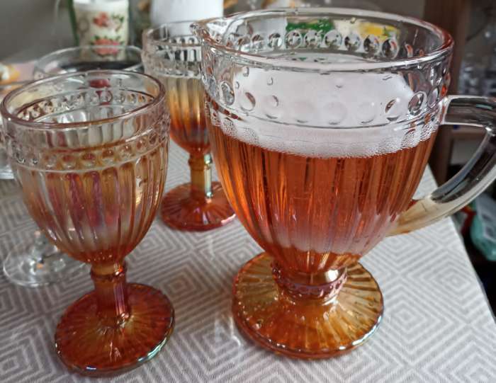 Фотография покупателя товара Кувшин стеклянный «Босфор», 1,1 л, цвет перламутровый - Фото 1