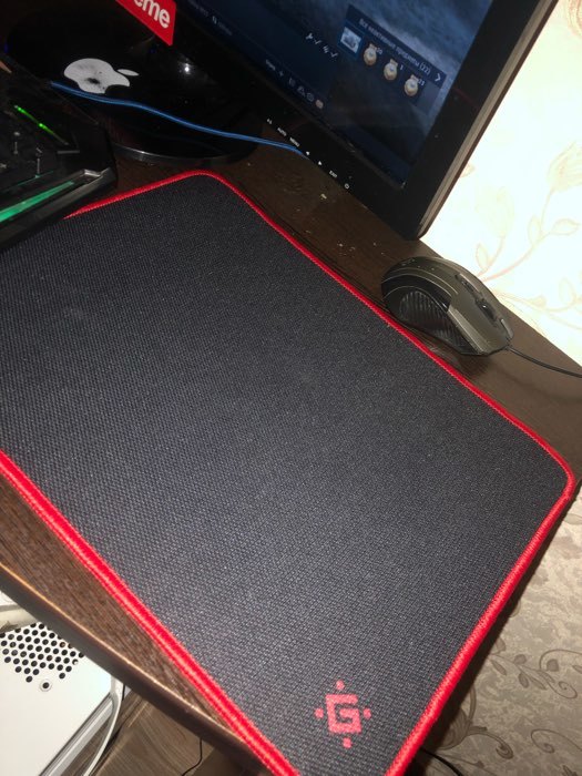 Фотография покупателя товара Коврик для мыши Defender Black M, игровой, 360x270x3 мм, чёрно-красный
