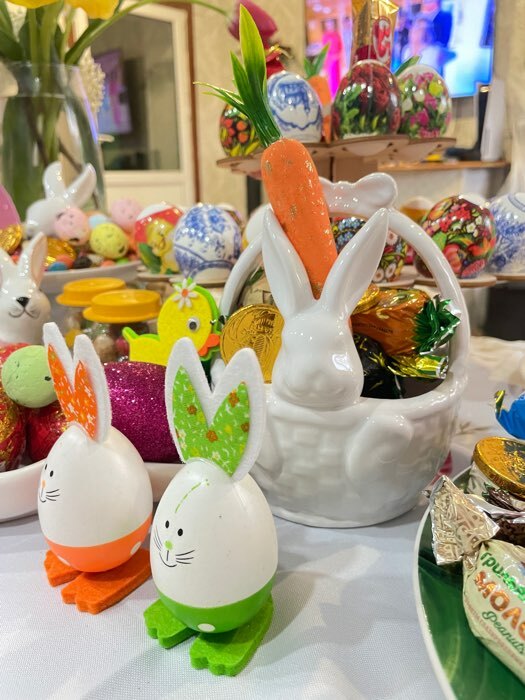 Фотография покупателя товара Фигурка «Кролики в горошек», набор 3 шт., 10×4×4 см - Фото 2