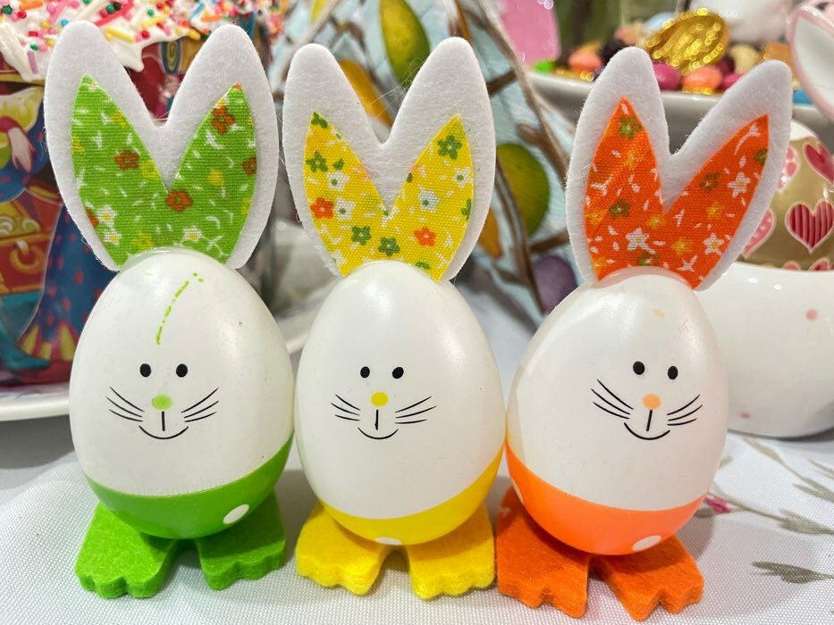 Фотография покупателя товара Фигурка «Кролики в горошек», набор 3 шт., 10×4×4 см - Фото 1