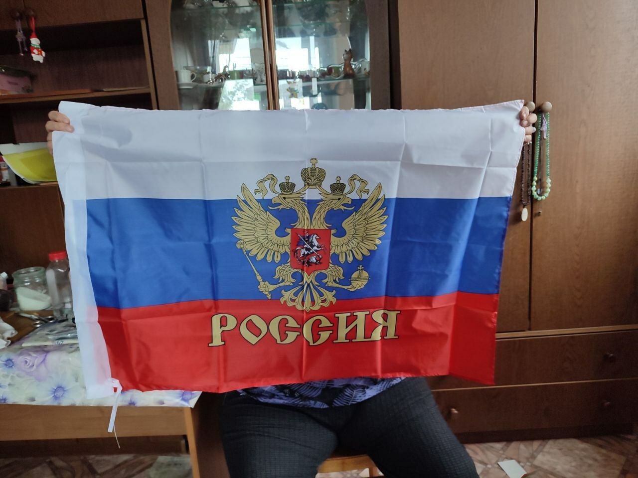Фотография покупателя товара Флаг России с гербом, 60 х 90 см, полиэфирный шёлк