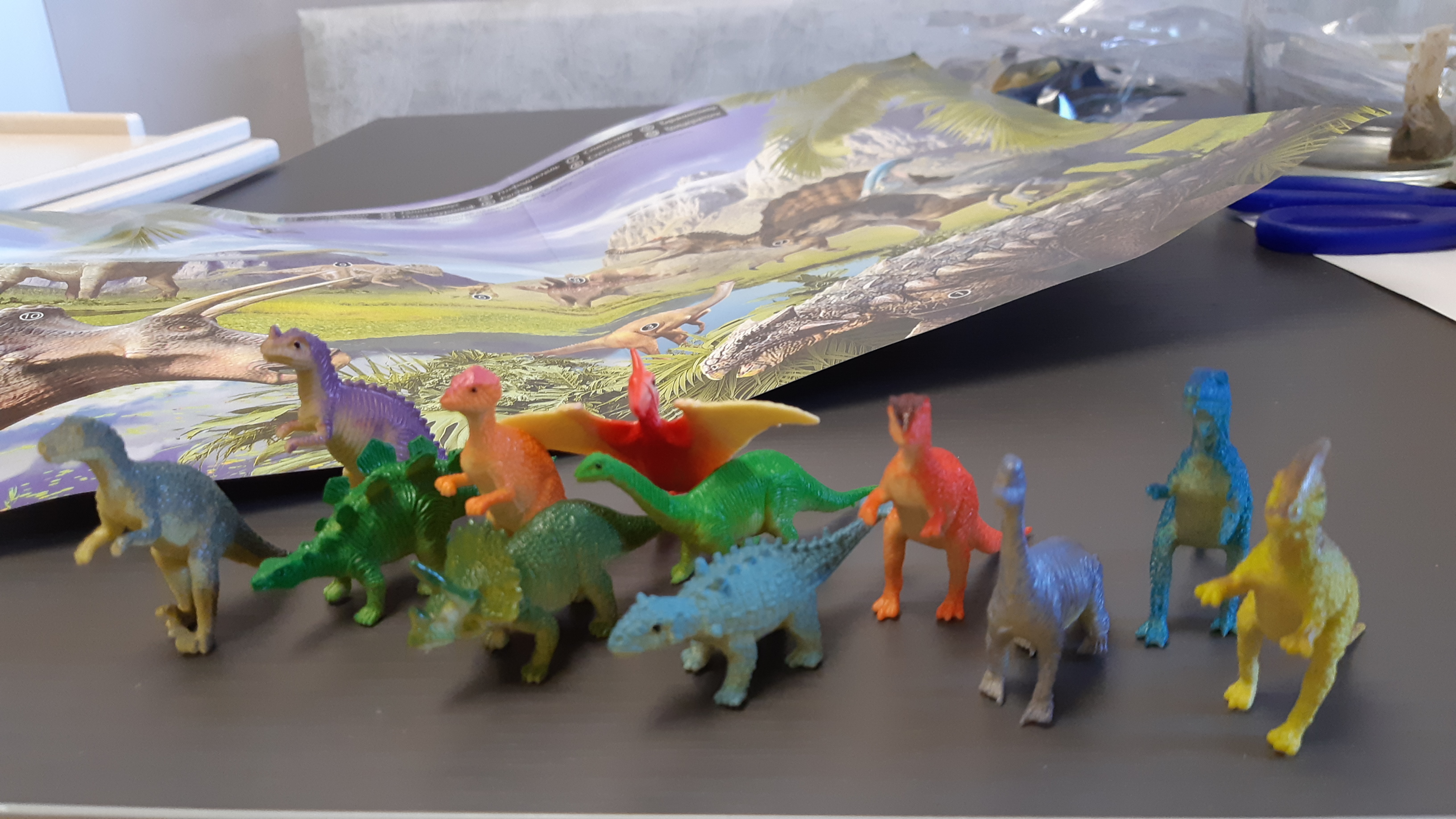 Фотография покупателя товара Обучающий набор «Эра динозавров», животные и плакат, по методике Монтессори, для детей - Фото 1