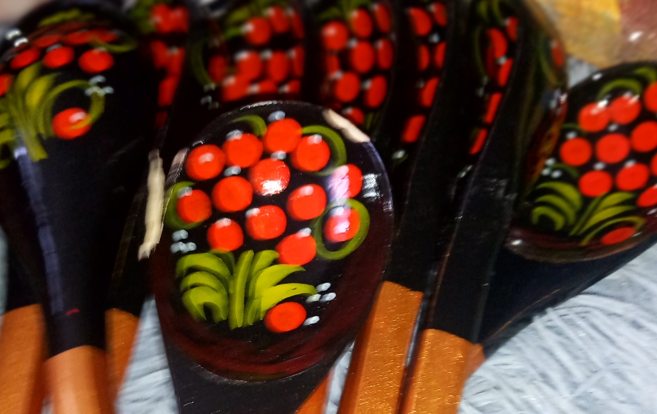 Фотография покупателя товара Ложка «Чернушка», салатная, 6×21, хохлома - Фото 1
