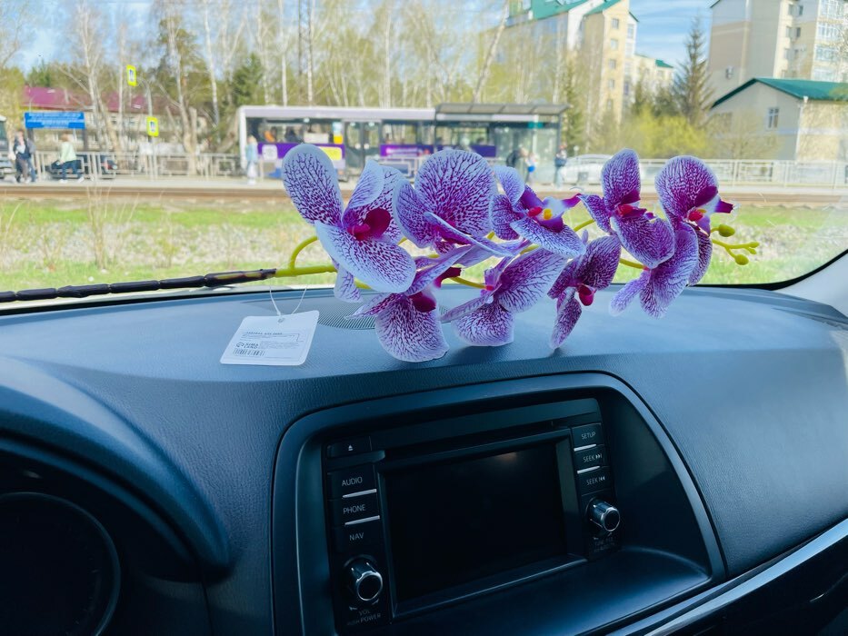 Фотография покупателя товара Цветы искусственные "Орхидея Тигровая" 90 см, бело-сиреневый