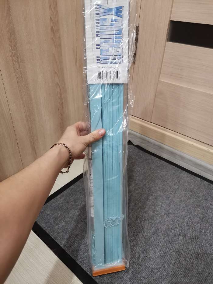 Фотография покупателя товара Жалюзи пластиковые, размер 60×160 см, цвет голубой - Фото 1