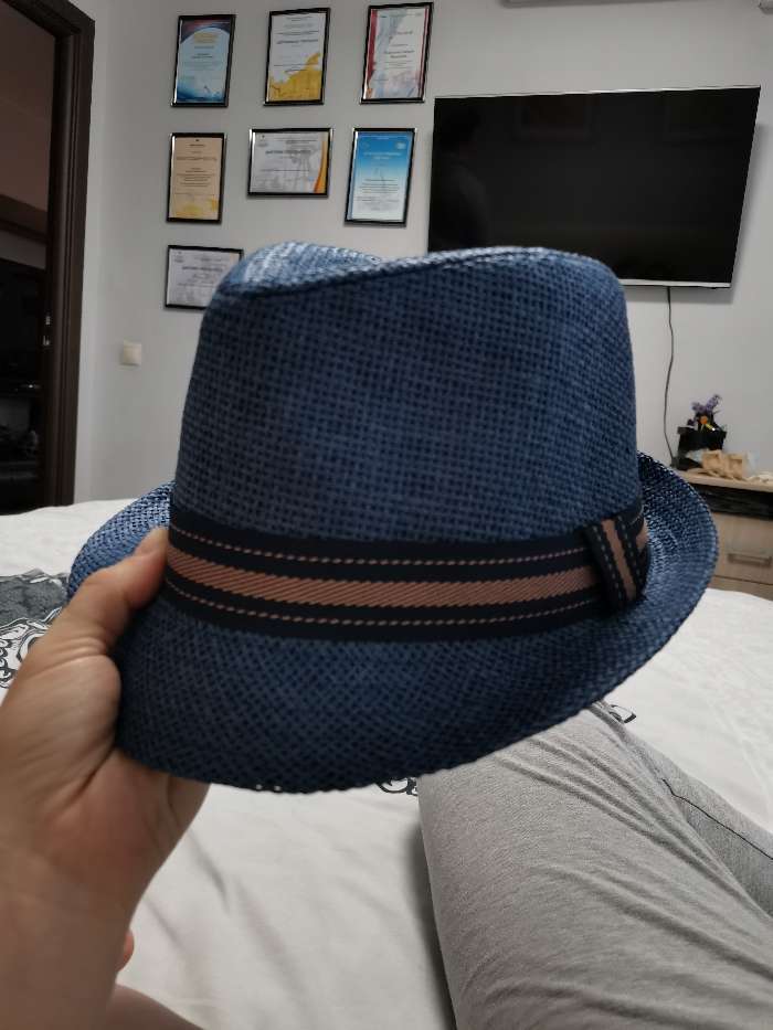 Фотография покупателя товара Шляпа мужская MINAKU "Пляж", размер 58, цвет синий - Фото 4