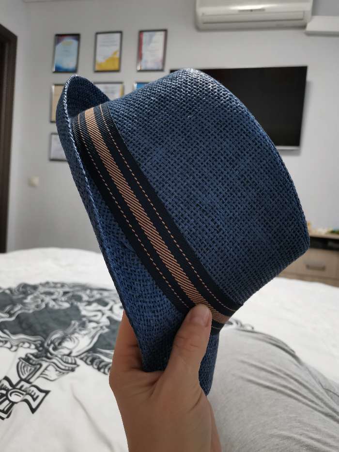 Фотография покупателя товара Шляпа мужская MINAKU "Пляж", размер 58, цвет синий - Фото 3