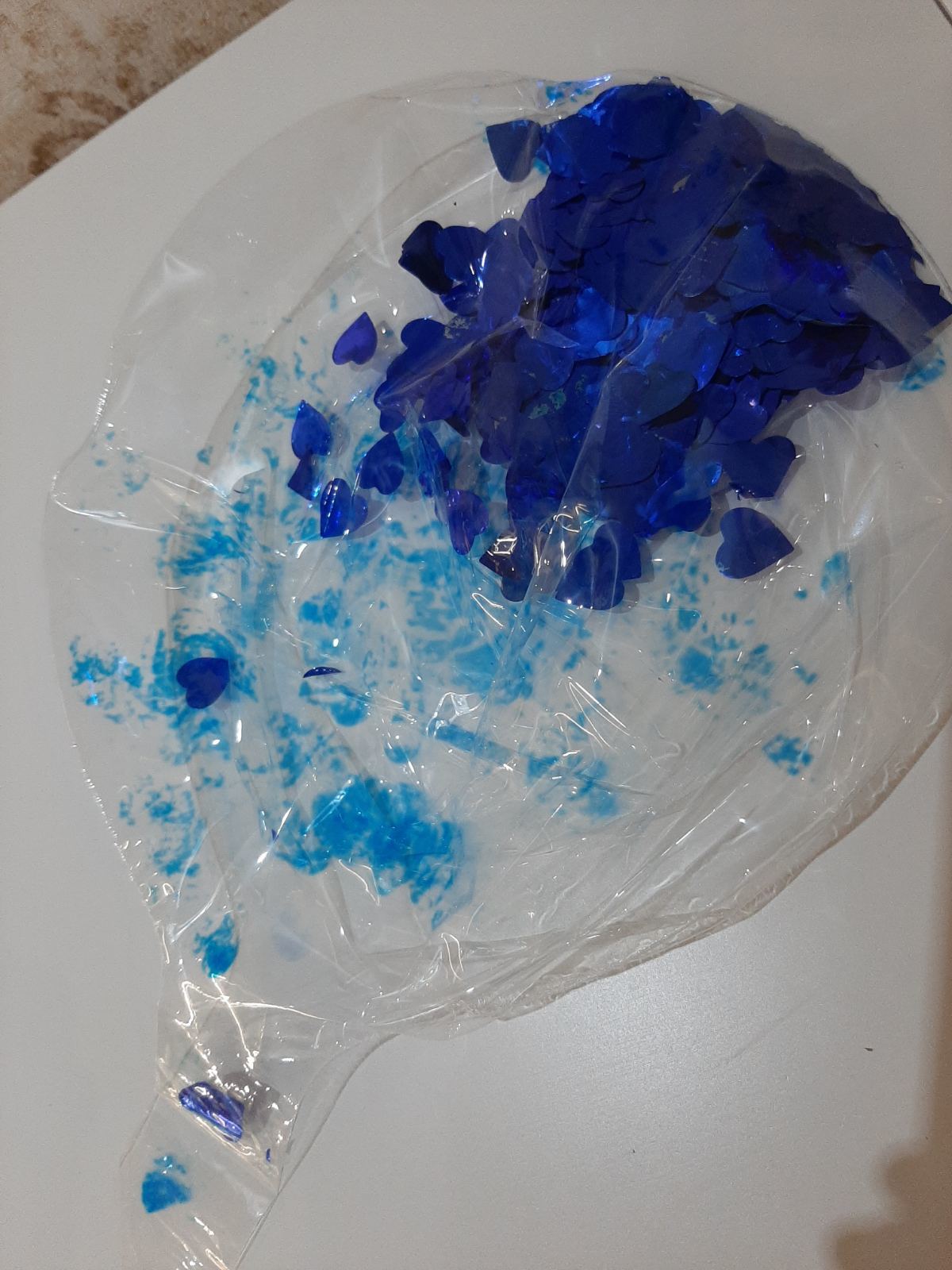 Фотография покупателя товара Шар полимерный 20" «Сфера», малые сердца, фольга, цвет синий, 1 шт.