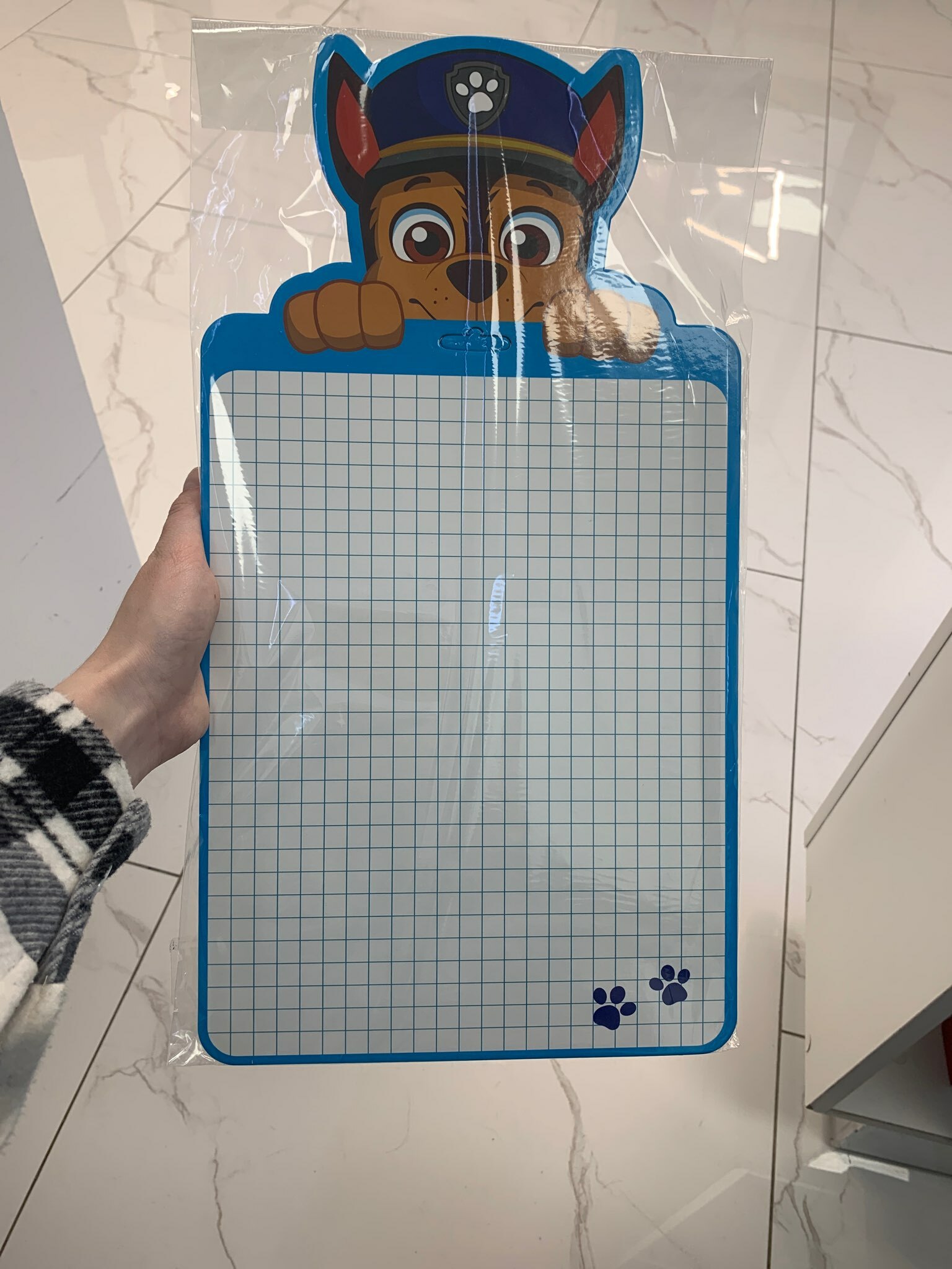 Фотография покупателя товара Доска маркерная A4 двусторонняя: клетка/линейка Д4_Ф фигурная, Paw Patrol - Фото 1