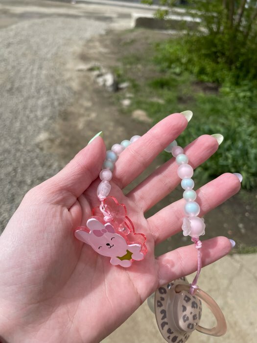 Фотография покупателя товара Держатель для соски - пустышки M&B «Зайка», розовый - Фото 2