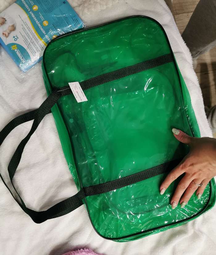 Фотография покупателя товара Набор сумок в роддом, 3 шт., цветной ПВХ, цвет зеленый МИКС