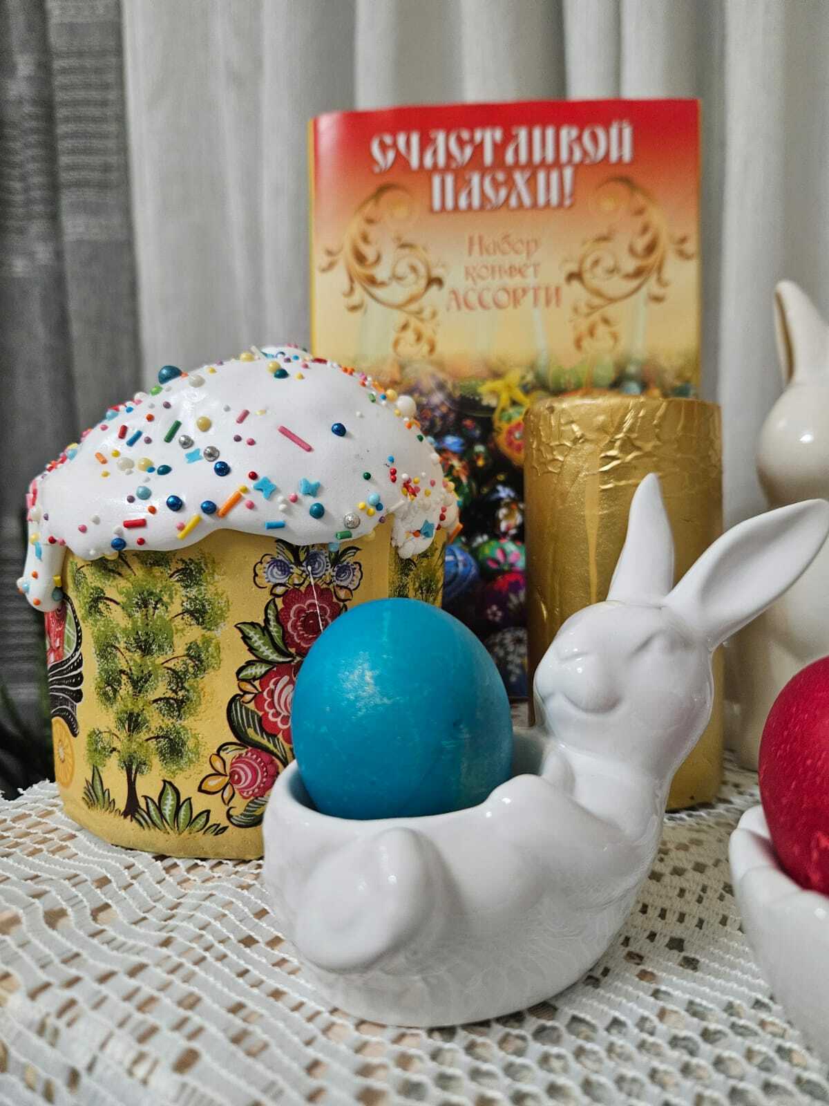 Фотография покупателя товара Подставка для яиц Доляна «Зайка», 12,5×8×9,5 см - Фото 3
