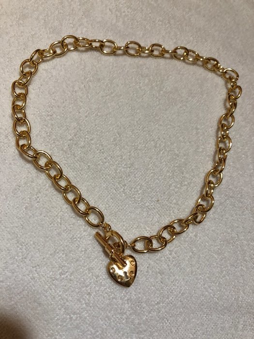 Фотография покупателя товара Кулон «Цепь» сердце с узором, цвет золото, 45 см - Фото 2