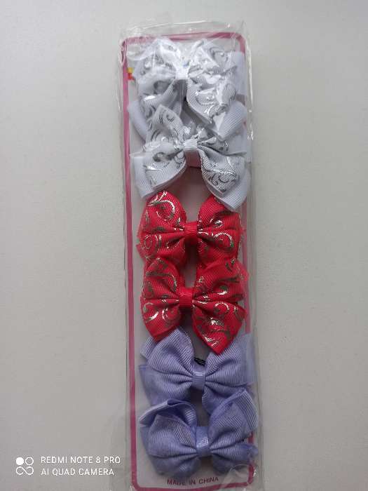 Фотография покупателя товара Зажим для волос «Бантик», вензеля серебро, 6 см - Фото 5