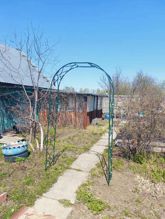 Фотография покупателя товара Арка садовая, разборная, 250 × 120 × 30 см, металл, зелёная, «Узор-2» - Фото 1