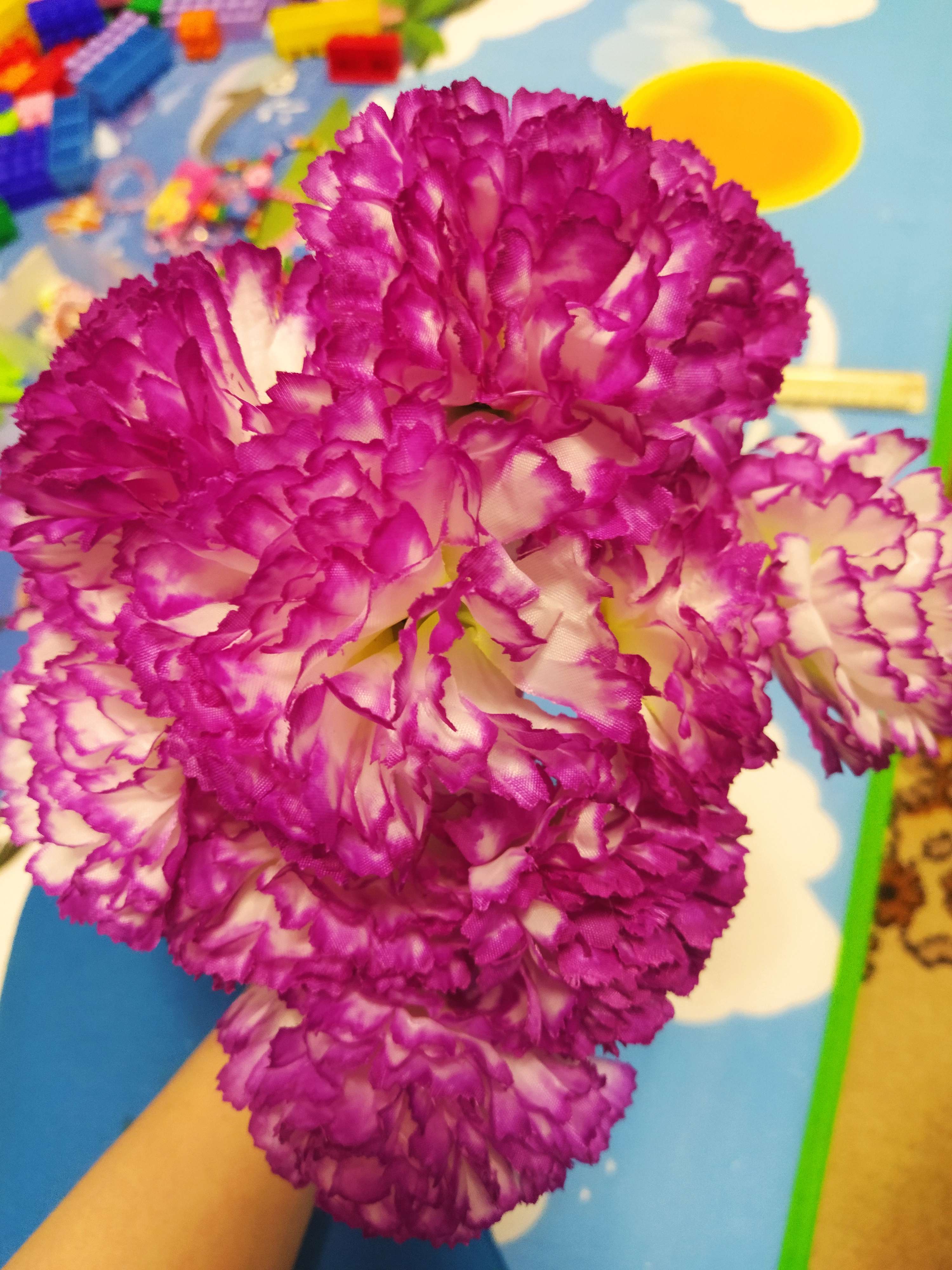 Фотография покупателя товара Цветы искусственные гвоздика 37 см, d-7см  сиреневый