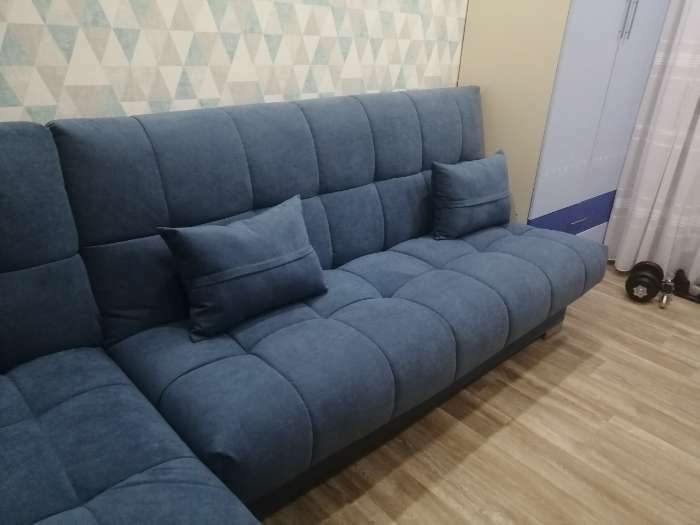 Фотография покупателя товара Угловой модульный диван «Фиеста 2», НПБ, механизм книжка, велюр, цвет квест 010 - Фото 1
