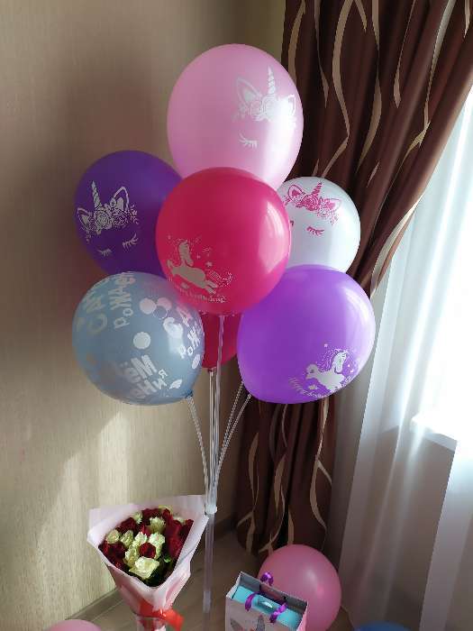 Фотография покупателя товара Стойка для воздушных шаров с подставкой под воду/песок на 7 шаров, высота 130 см - Фото 32