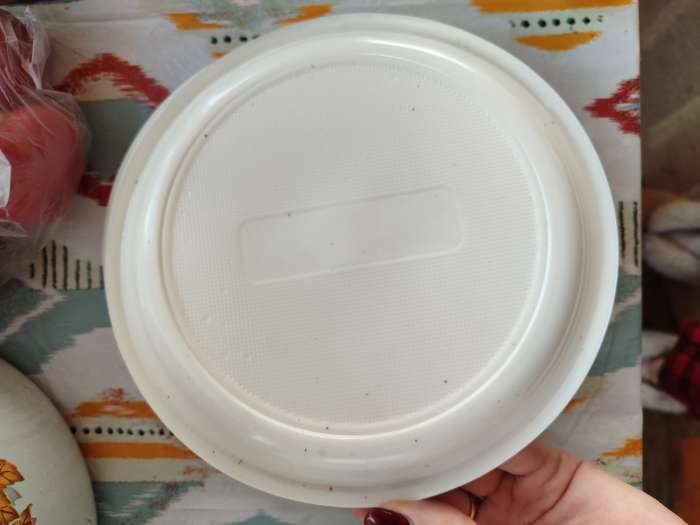Фотография покупателя товара Тарелка пластиковая одноразовая «Экстра», d=20,5 см, цвет белый