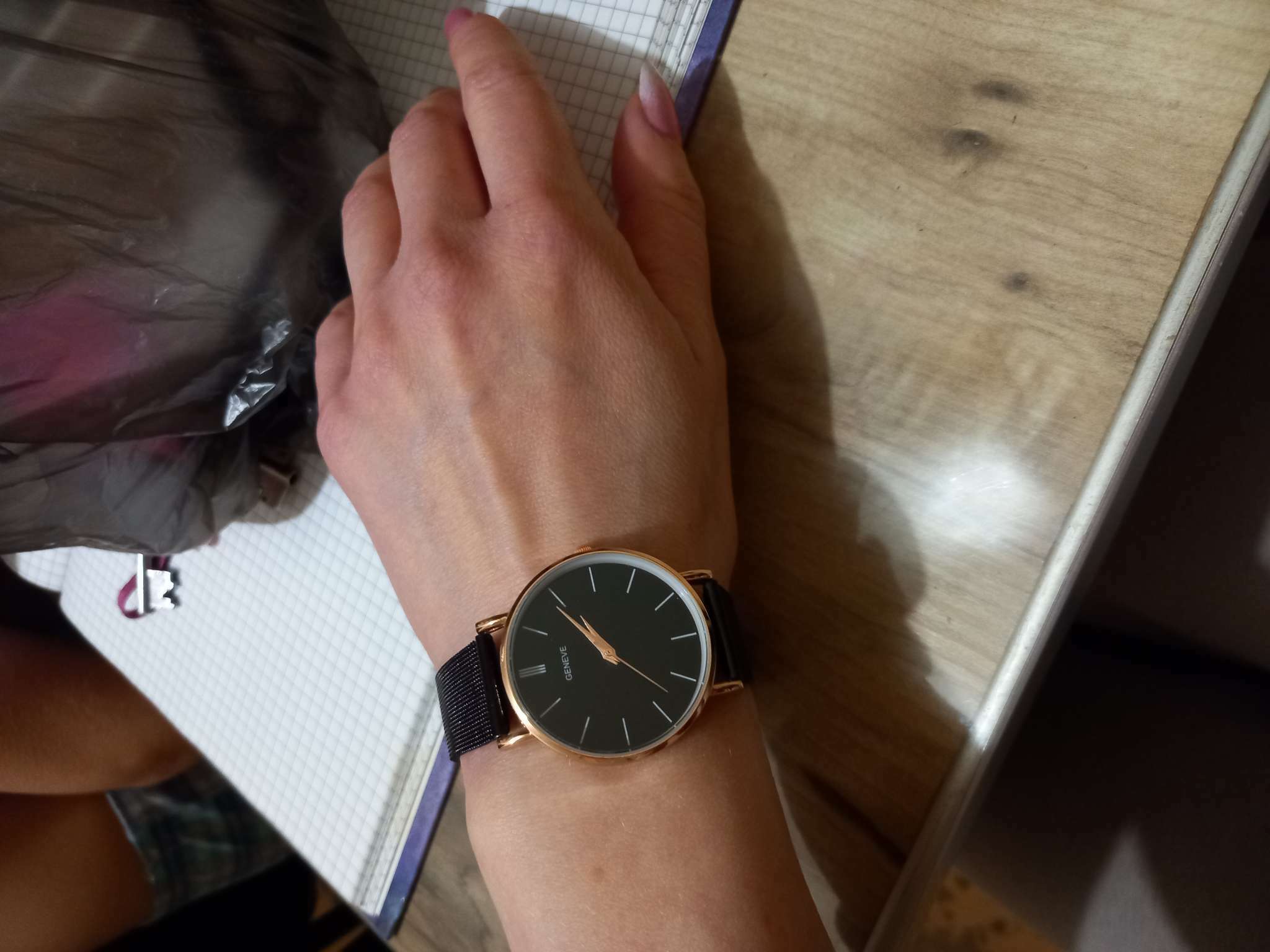 Фотография покупателя товара Часы наручные женские "Ливато", d-3.7 см, черные - Фото 7