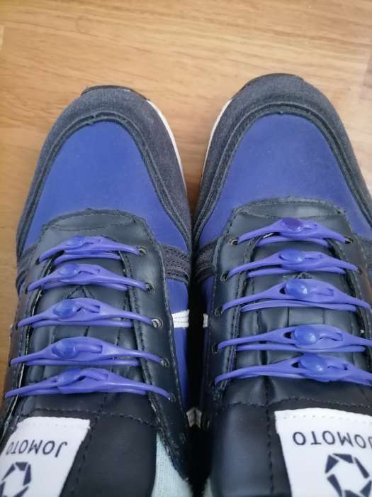 Фотография покупателя товара Набор шнурков для обуви, 6 шт, силиконовые, полукруглые, на застёжке, 4 мм, 11 см, цвет синий - Фото 1
