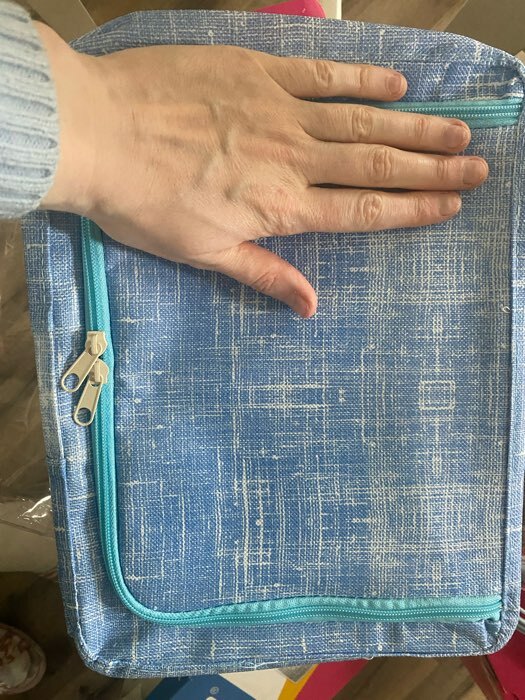 Фотография покупателя товара Кофр для хранения вещей Доляна «Ронда», 30,5×24×16,5 см, цвет голубой - Фото 1