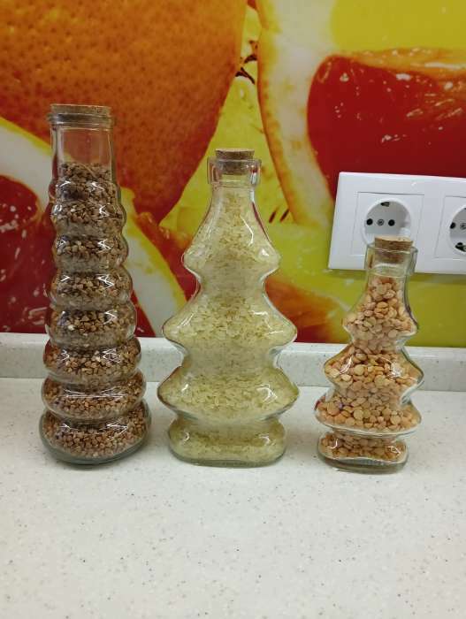 Фотография покупателя товара Бутылка стеклянная для соусов и масла с пробковой крышкой Доляна «Парфе. Гармонь», 400 мл, 21,8×7,5 см - Фото 1